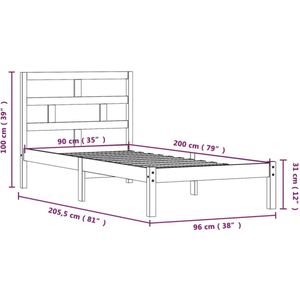 vidaXL-Bedframe-massief-grenenhout-90x200-cm