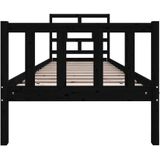 VidaXL Bedframe Massief Grenenhout Zwart 75x190 cm - 2FT6 Small Single