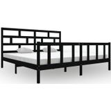 Massivholzbett Schwarz Kiefer 200x200 cm Vidaxl