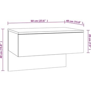 VidaXL Wandgemonteerd Wit Nachtkastje - Set van 2