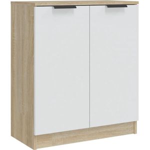 vidaXL-Dressoir-60x30x70-cm-bewerkt-hout-wit-en-sonoma-eikenkleurig