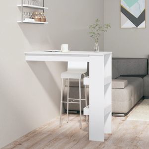 vidaXL - Bartafel - Hoogglans Wit - Hout - Wandgemonteerd