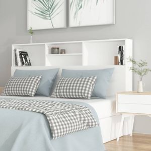 Hoofdbordkast - Wit - Bewerkt Hout - Modern Ontwerp