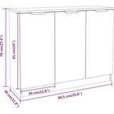 VidaXL Dressoir 90,5x30x70 cm - Bewerkt Hout - Gerookt Eikenkleurig