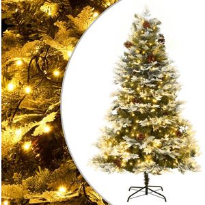 Groene kleine kunst kerstboom 240 cm inclusief warm witte kerstverlichting Groene kleine kunst kerstboom 240 cm inclusief warm witte kerstverlichting