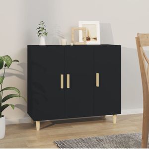 vidaXL Dressoir 90x34x80 cm bewerkt hout zwart