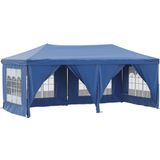 vidaXL Partytent inklapbaar met zijwanden 3x6 m blauw - 93542
