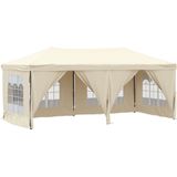 vidaXL - Partytent - inklapbaar - met - zijwanden - 3x6 - m - crèmekleurig