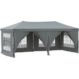 vidaXL - Partytent - inklapbaar - met - zijwanden - 3x6 - m - antracietkleurig