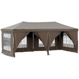 vidaXL Partytent inklapbaar met zijwanden 3x6 m taupe - 93547