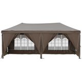 vidaXL Partytent inklapbaar met zijwanden 3x6 m taupe - 93547