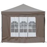 vidaXL Partytent inklapbaar met zijwanden 3x6 m taupe - 93547
