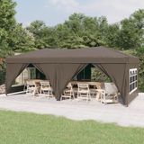 vidaXL Partytent inklapbaar met zijwanden 3x6 m taupe - 93547