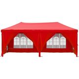 vidaXL - Partytent Inklapbaar - Rood - 210D Oxford Stof - Met Zijwanden
