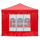vidaXL - Partytent Inklapbaar - Rood - 210D Oxford Stof - Met Zijwanden