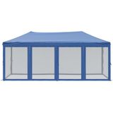 VidaXL Inklapbare Partytent 3x6m Blauw - Met Zijwanden