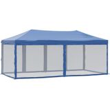 VidaXL Inklapbare Partytent 3x6m Blauw - Met Zijwanden
