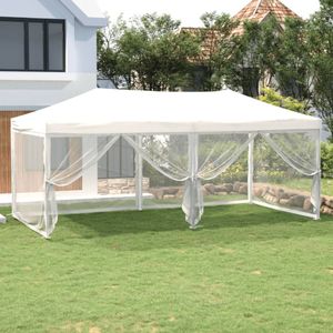 VidaXL Inklapbare Partytent 3x6m met Zijwanden - Wit