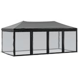 vidaXL - Partytent - inklapbaar - met - zijwanden - 3x6 - m - zwart