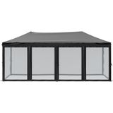 vidaXL - Partytent - inklapbaar - met - zijwanden - 3x6 - m - zwart