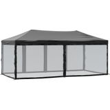 vidaXL - Partytent - inklapbaar - met - zijwanden - 3x6 - m - zwart