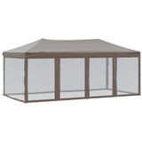 vidaXL - Partytent - inklapbaar - met - zijwanden - 3x6 - m - taupe