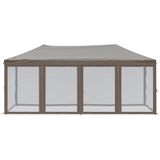 vidaXL - Partytent - inklapbaar - met - zijwanden - 3x6 - m - taupe
