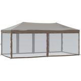 vidaXL - Partytent - inklapbaar - met - zijwanden - 3x6 - m - taupe