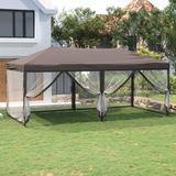 vidaXL - Partytent - inklapbaar - met - zijwanden - 3x6 - m - taupe