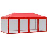 vidaXL - Partytent - inklapbaar - met - zijwanden - 3x6 - m - rood
