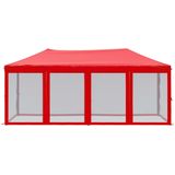 vidaXL - Partytent - inklapbaar - met - zijwanden - 3x6 - m - rood