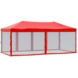 vidaXL - Partytent - inklapbaar - met - zijwanden - 3x6 - m - rood
