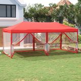vidaXL - Partytent - inklapbaar - met - zijwanden - 3x6 - m - rood