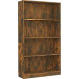 vidaXL Bücherregal 4 Fächer Räuchereiche 80x24x142 cm Holzwerkstoff