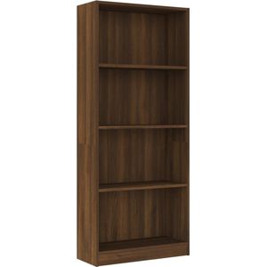 VidaXL Boekenkast 4 Schappen 60x24x142 cm - Bewerkt Hout Bruineikenkleur