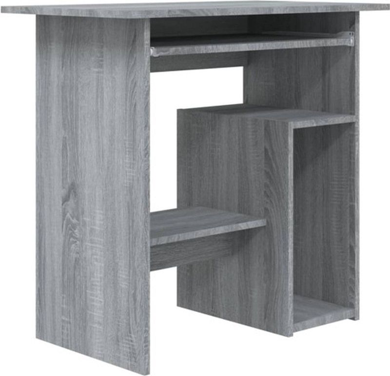 vidaXL Bureau - 80x45x74 cm - Bewerkt Hout - Grijs - Sonoma Eikenkleurig