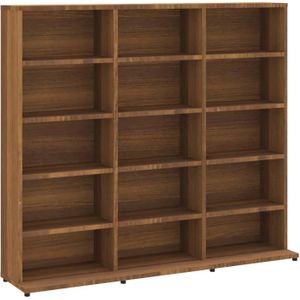 VidaXL Cd-kast 102x23x89,5 cm Bewerkt Hout Bruineikenkleurig