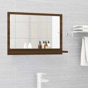 VidaXL Badkamerspiegel 60x10,5x37 cm - Bewerkt Hout Bruineikenkleurig