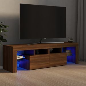 vidaXL-Tv-meubel-LED-verlichting-140x36,5x40-cm-bruineikenkleurig