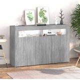 vidaXL Sideboard mit LED-Beleuchtung Grau Sonoma 115,5x30x75 cm