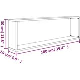 vidaXL - Wandschappen - Kubus - 2 Stuks - Grijs - Bewerkt Hout
