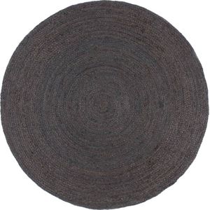 vidaXL Teppich Handgefertigt Jute Rund 240 cm Dunkelgrau