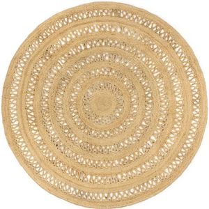 vidaXL - Vloerkleed - Gevlochten Jute - 180 cm - Handgemaakt