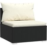 vidaXL - 4-delige - Loungeset - met - kussens - poly - rattan - zwart
