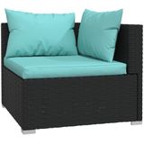 vidaXL - 4-delige - Loungeset - met - kussens - poly - rattan - zwart
