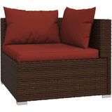VidaXL 5-delige Loungeset met Kussens - Poly Rattan Bruin
