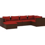 Vidaxl - 6-tlg. Garten-Lounge-Set mit Kissen Poly Rattan Braun