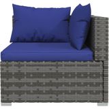 vidaXL - 6-delige - Loungeset - met - kussens - poly - rattan - grijs