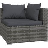 vidaXL 13-delige Loungeset met kussens poly rattan grijs