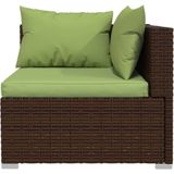 vidaXL 12-delige Loungeset met kussens poly rattan bruin